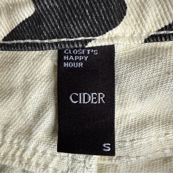 Cider Black and White Zigzag Pattern Denim Pants S - Picture 11 of 12